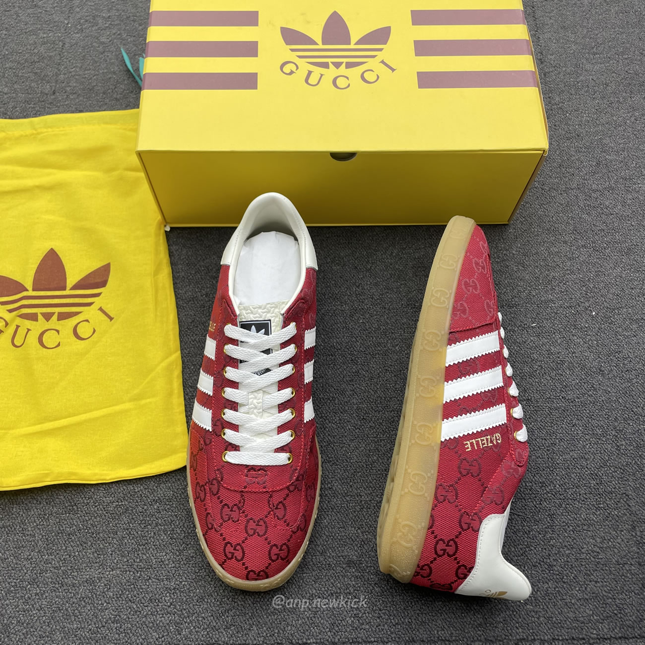 Adidas X Gucci Gazelle Original Gg Red 737967 Faaw3 6451 (6) - newkick.vip